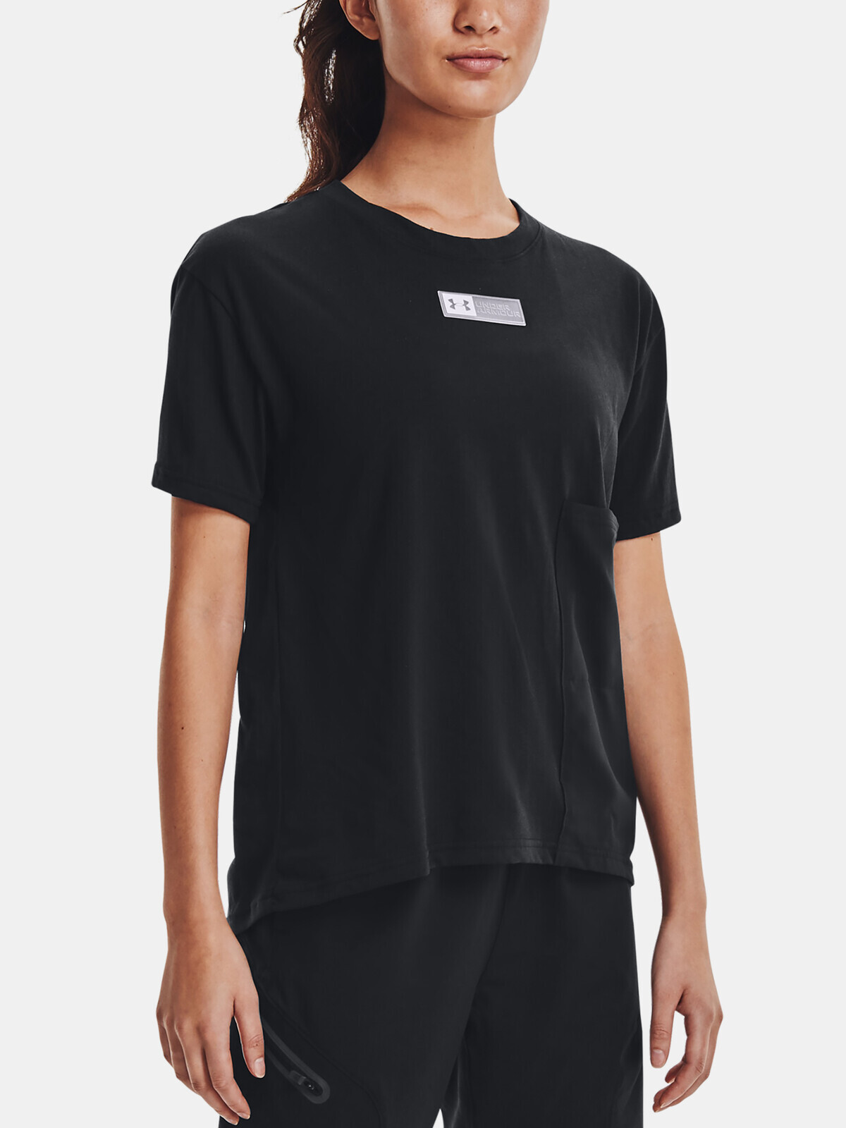 Under Armour T-Shirt Live Woven Pocket Tee-BLK - Women
