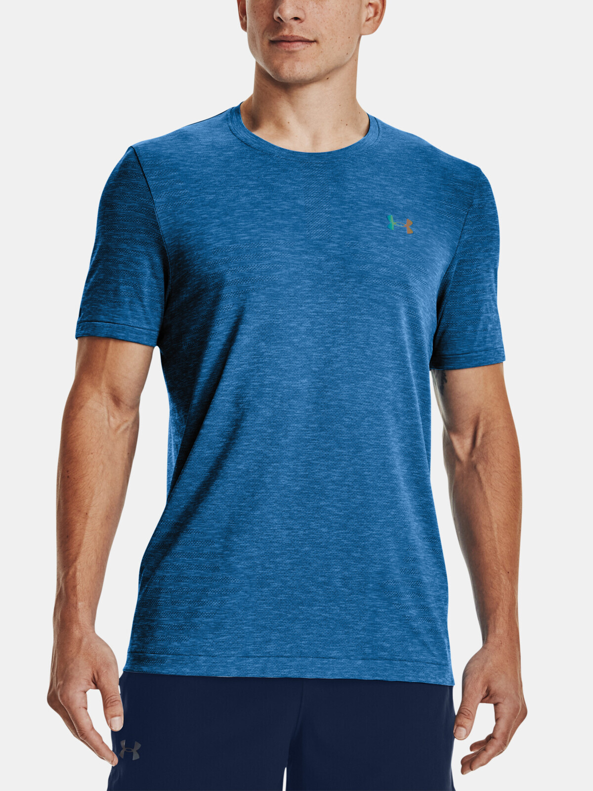Under Armour T-Shirt UA Rush Seamless GeoSport SS-BLU - Men