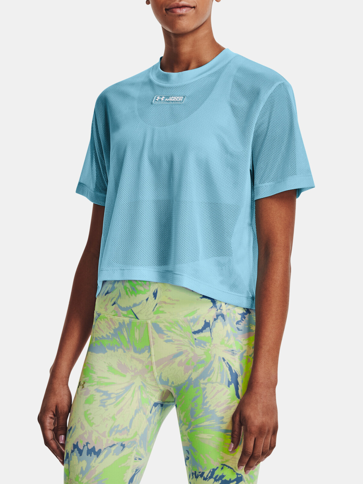 Under Armour T-Shirt Mesh Graphic Tee-BLU - Women