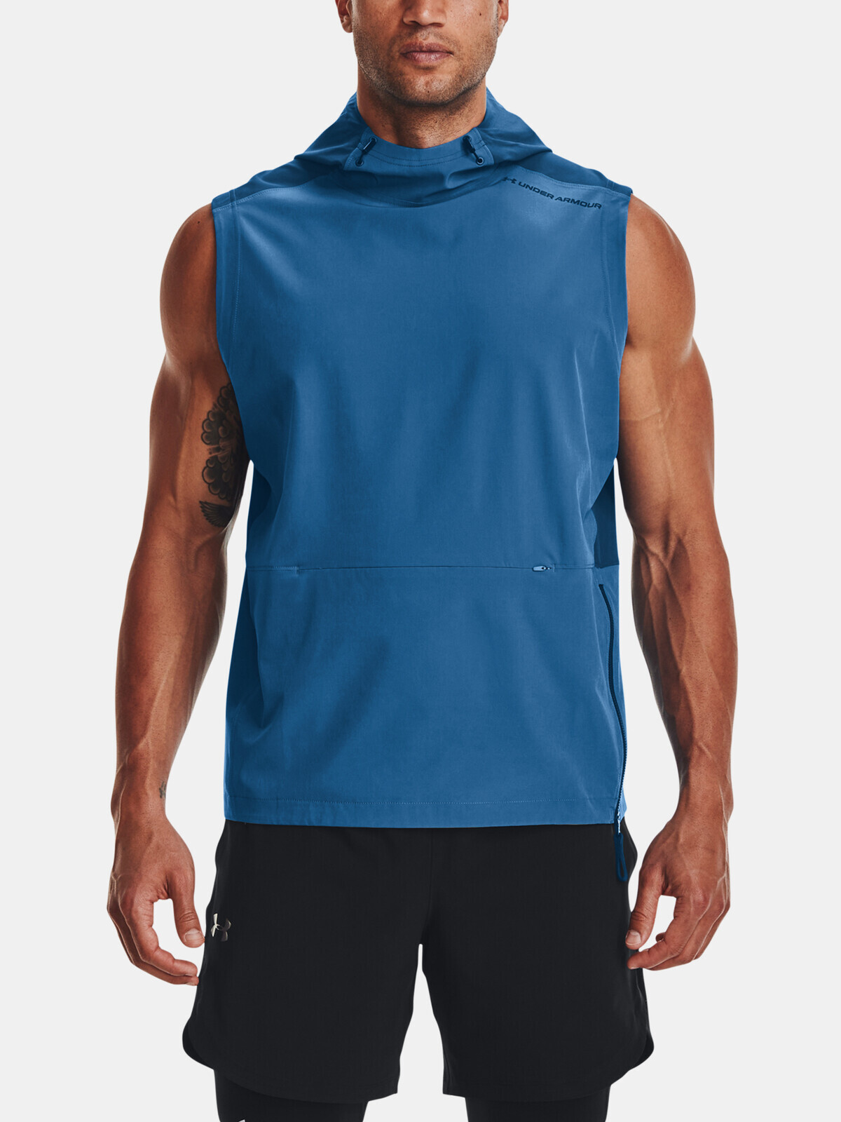 Under Armour Sweatshirt UA Rush Woven SL Hoodie-BLU - Mens