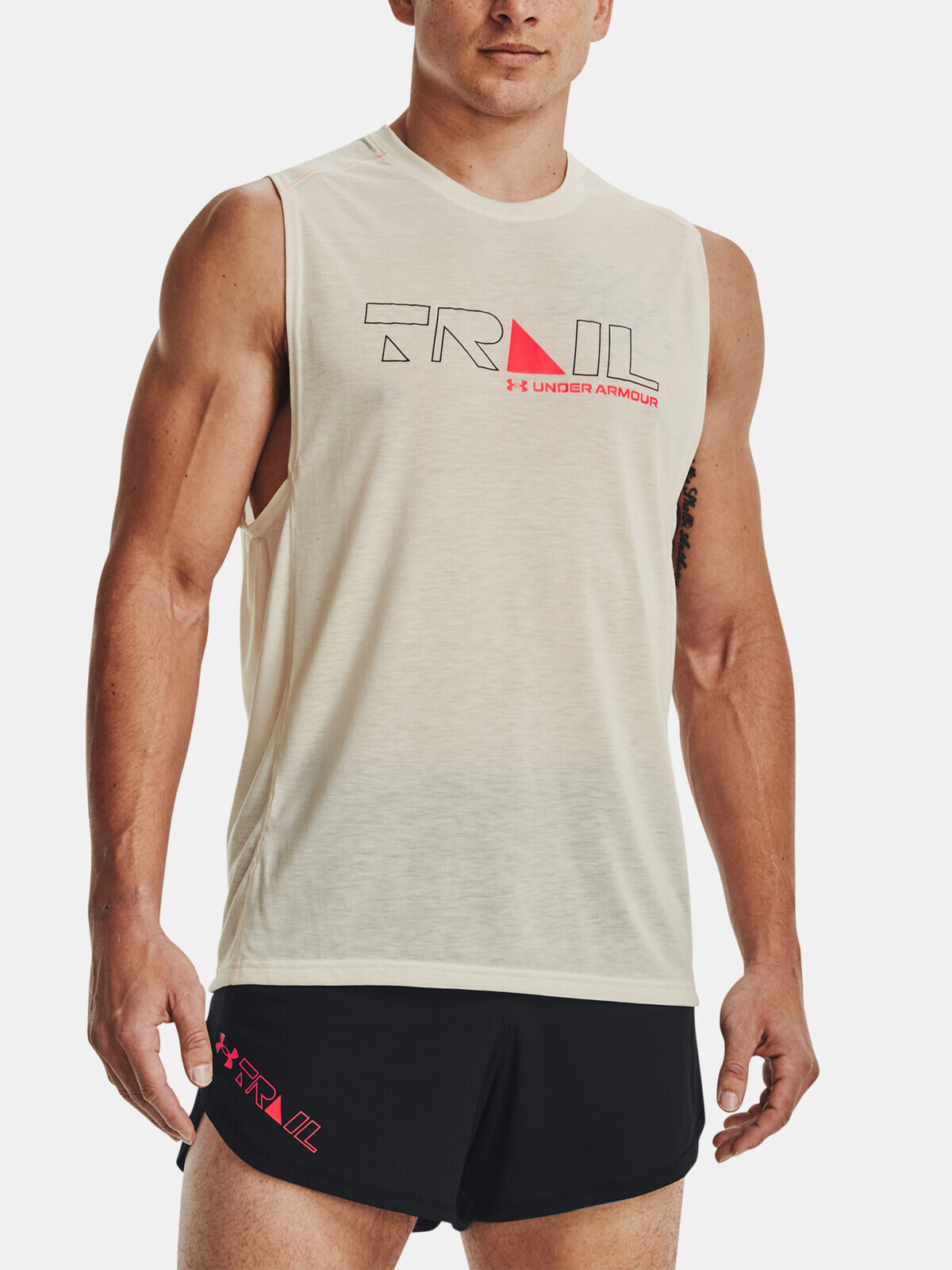 Under Armour Tank Top UA Run Trail Tank -BRN - Men