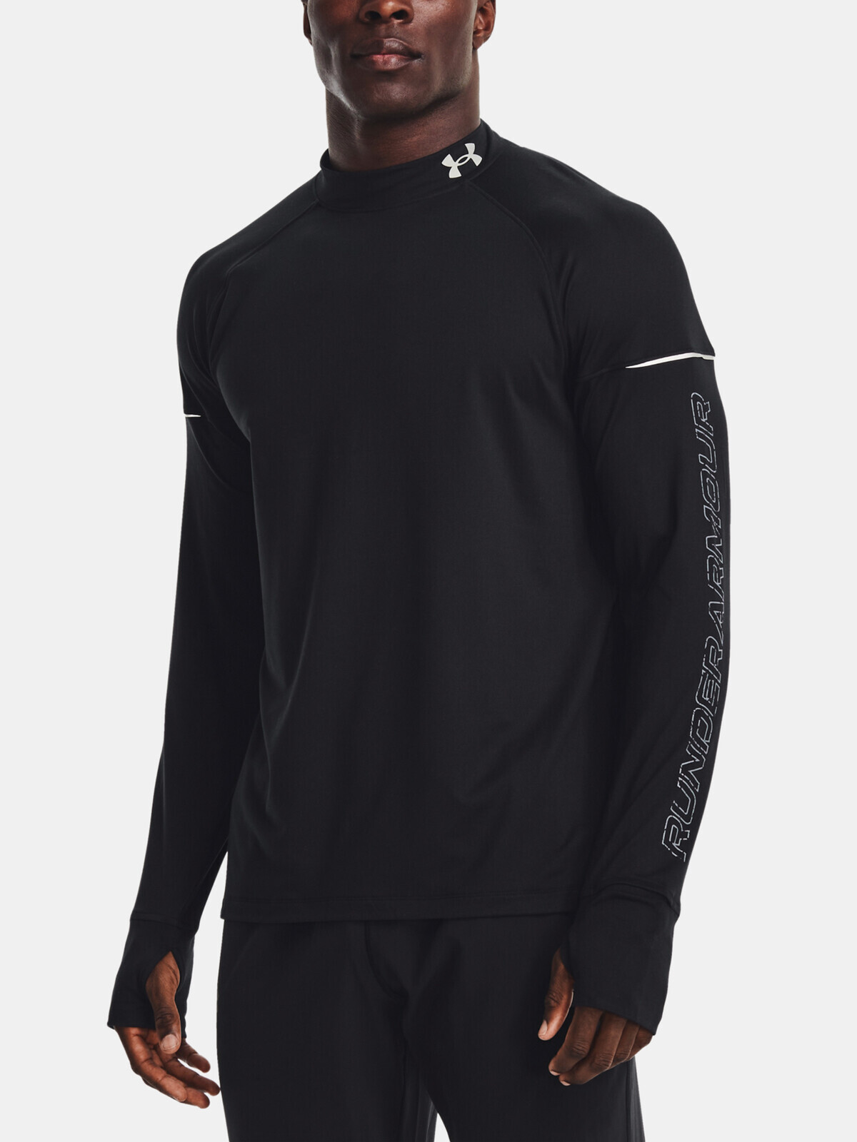Čierne pánske športové tičko Under Armour UA OUTRUN THE COLD LS