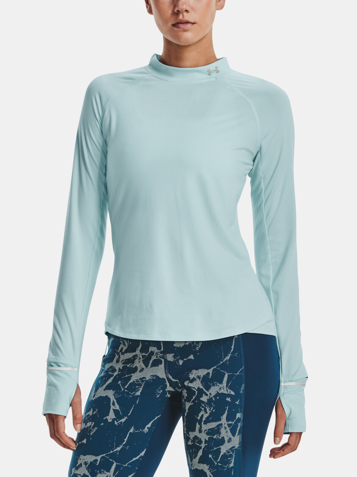 Svetlomodré dámske tričko Under Armour UA OutRun the Cold LS