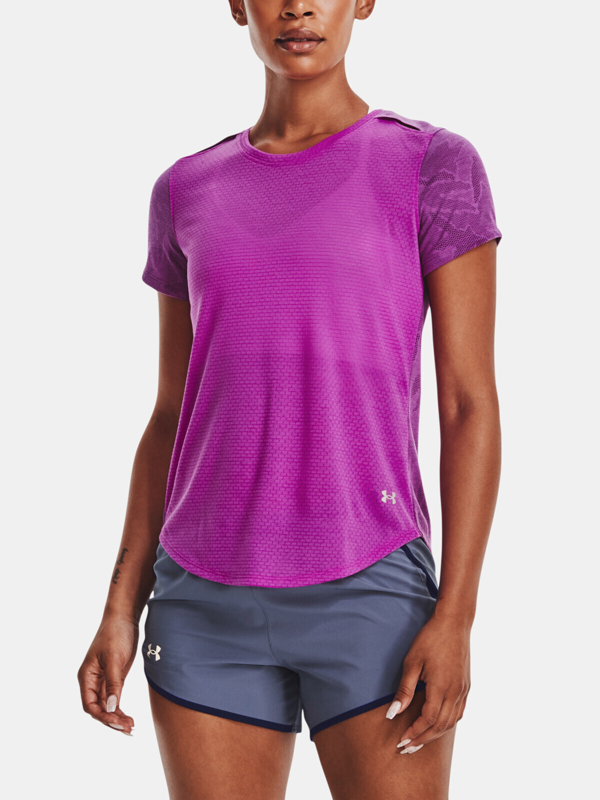 Tričko Under Armour UA Streaker SnowCloud SS-PPL - Dámske