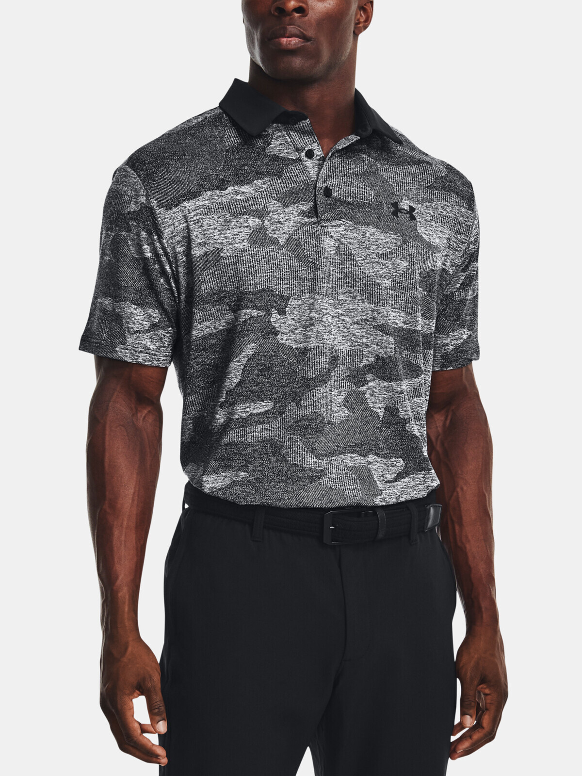 Čierno-šedá pánska army polokošeľa Under Armour UA Playoff Camo Jacq Polo