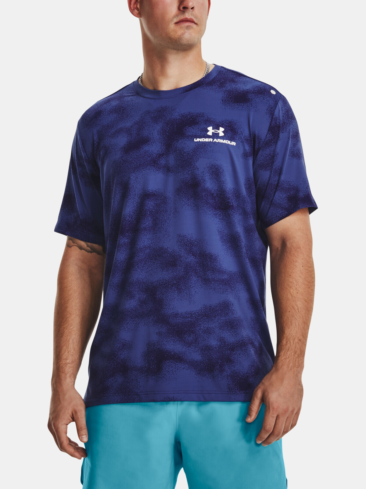 Tmavomodré športové tričko Under Armour UA Rush Energy Print SS