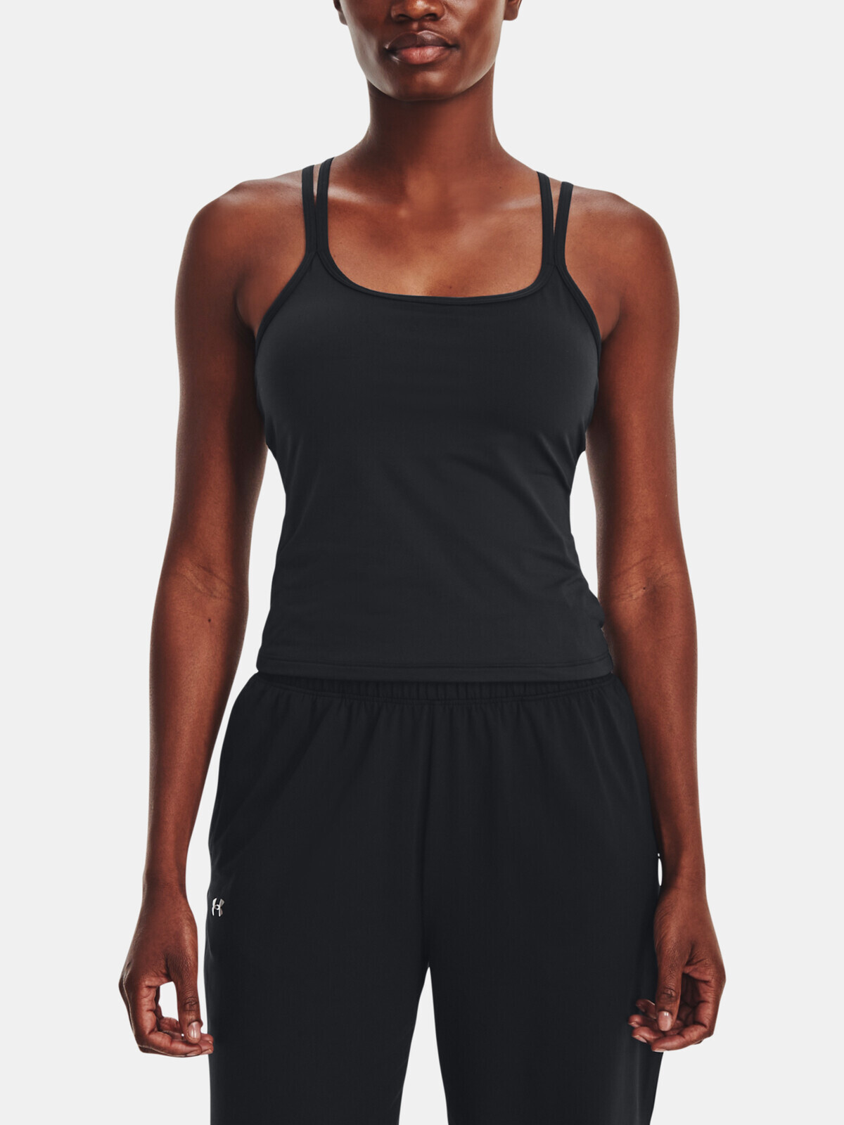Čierne dámske športové tielko Under Armour Meridian Fitted Tank
