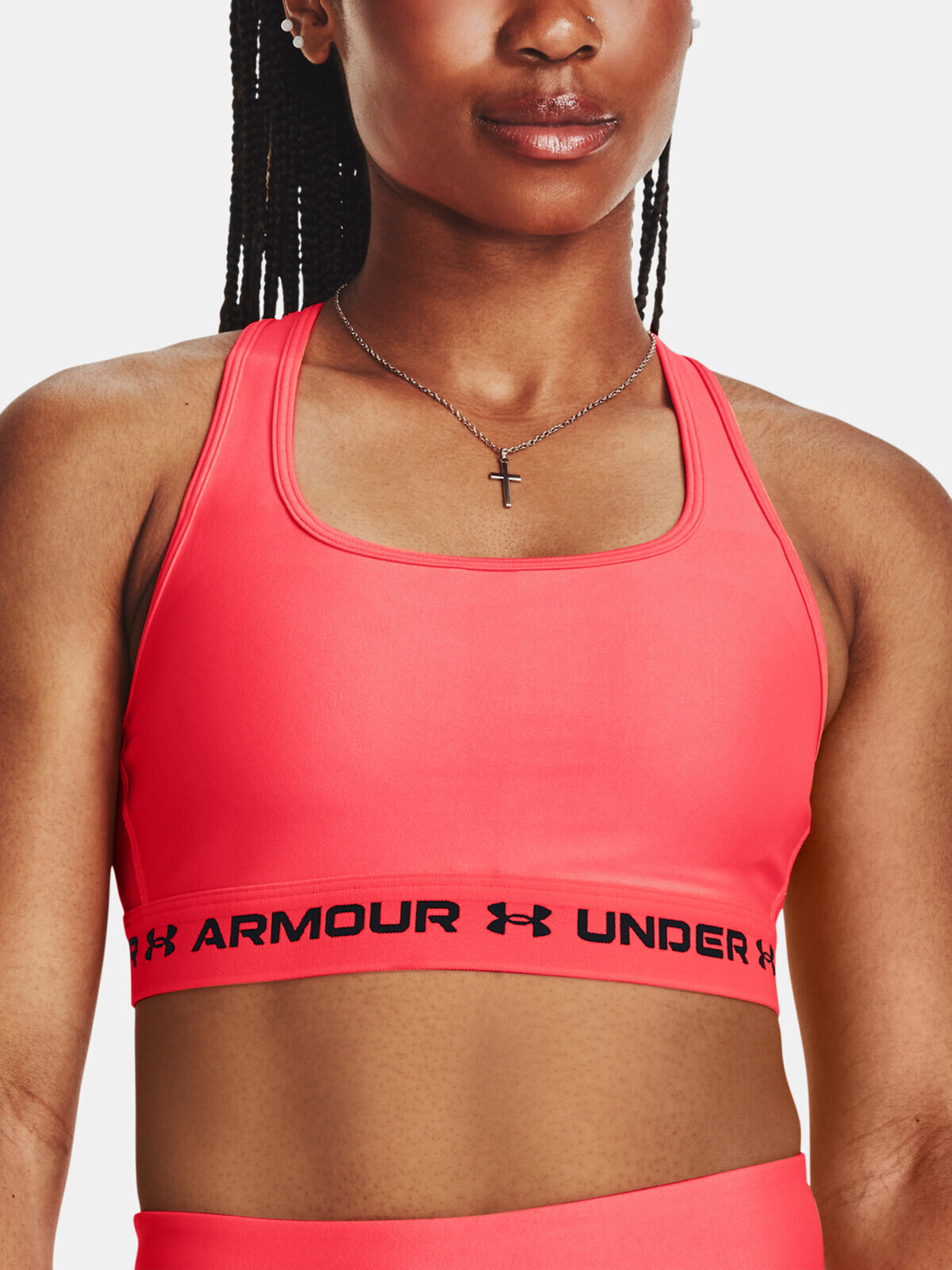 Koralová dámska športová podprsenka Under Armour UA Crossback Mid Bra