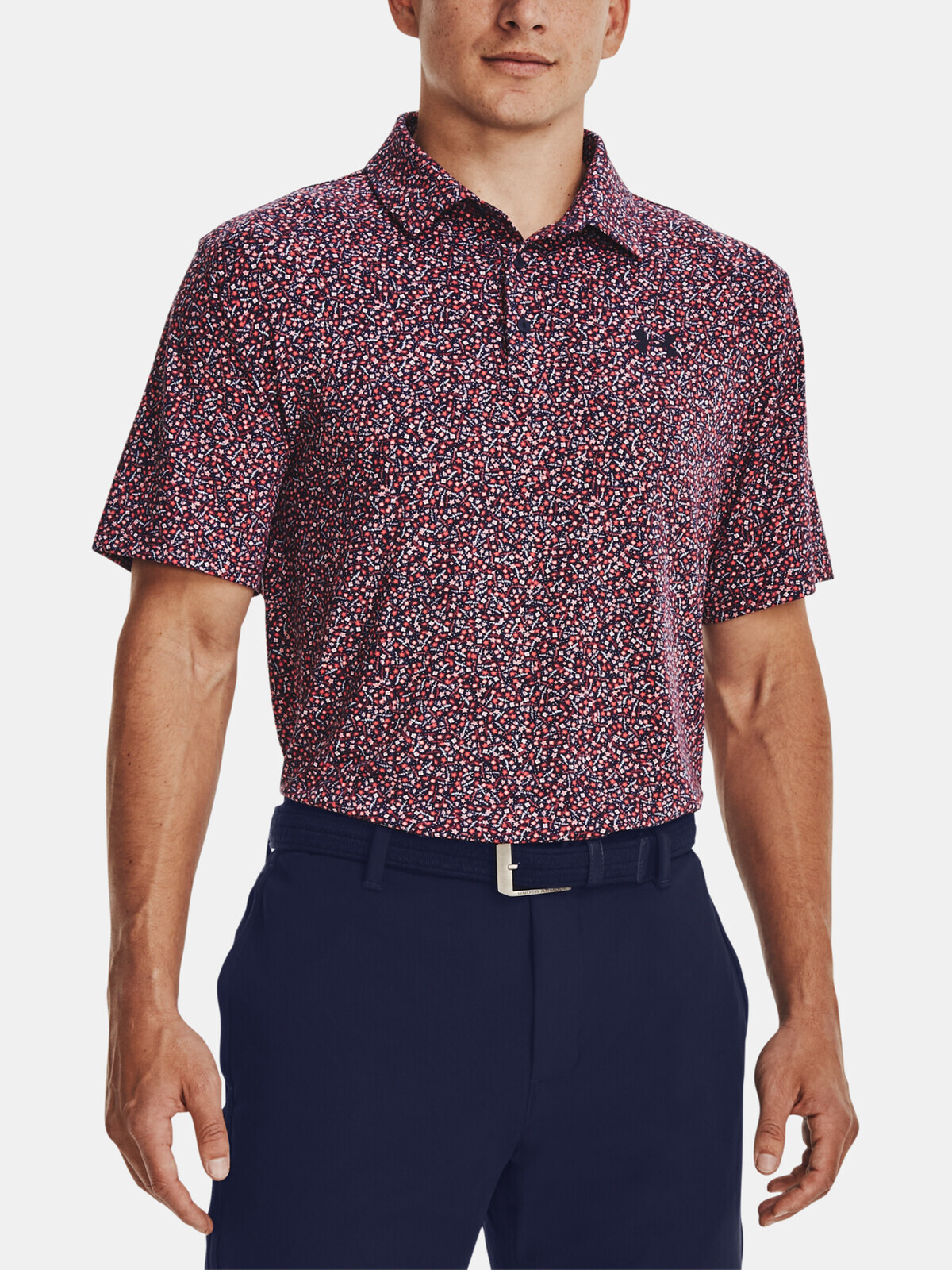 Tmavomodré vzorované športové polo tričko Under Armour UA Playoff 3.0 Printed Polo