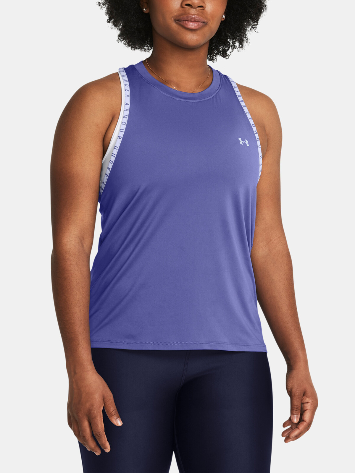 Fialové dámske športové tielko Under Armour Knockout Novelty Tank