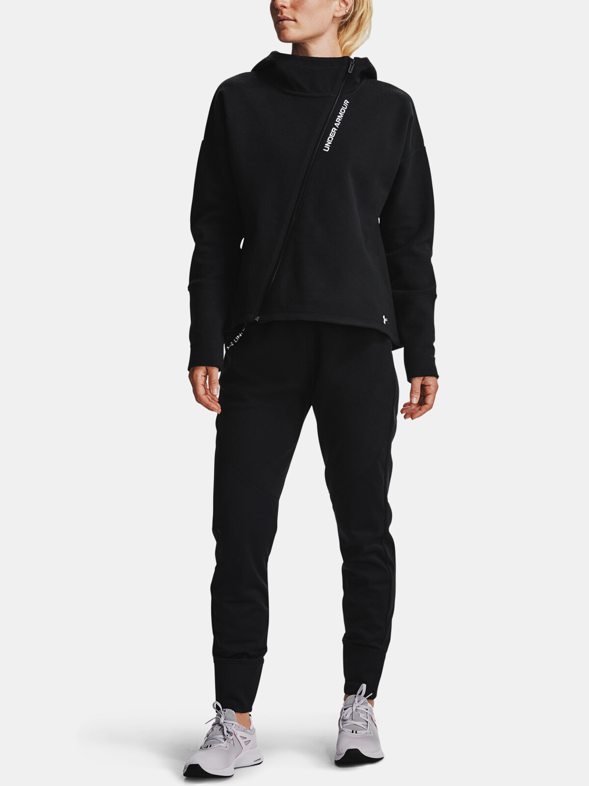 Under Armour Recover Fleece FZ Hoodie-BLK - Ladies