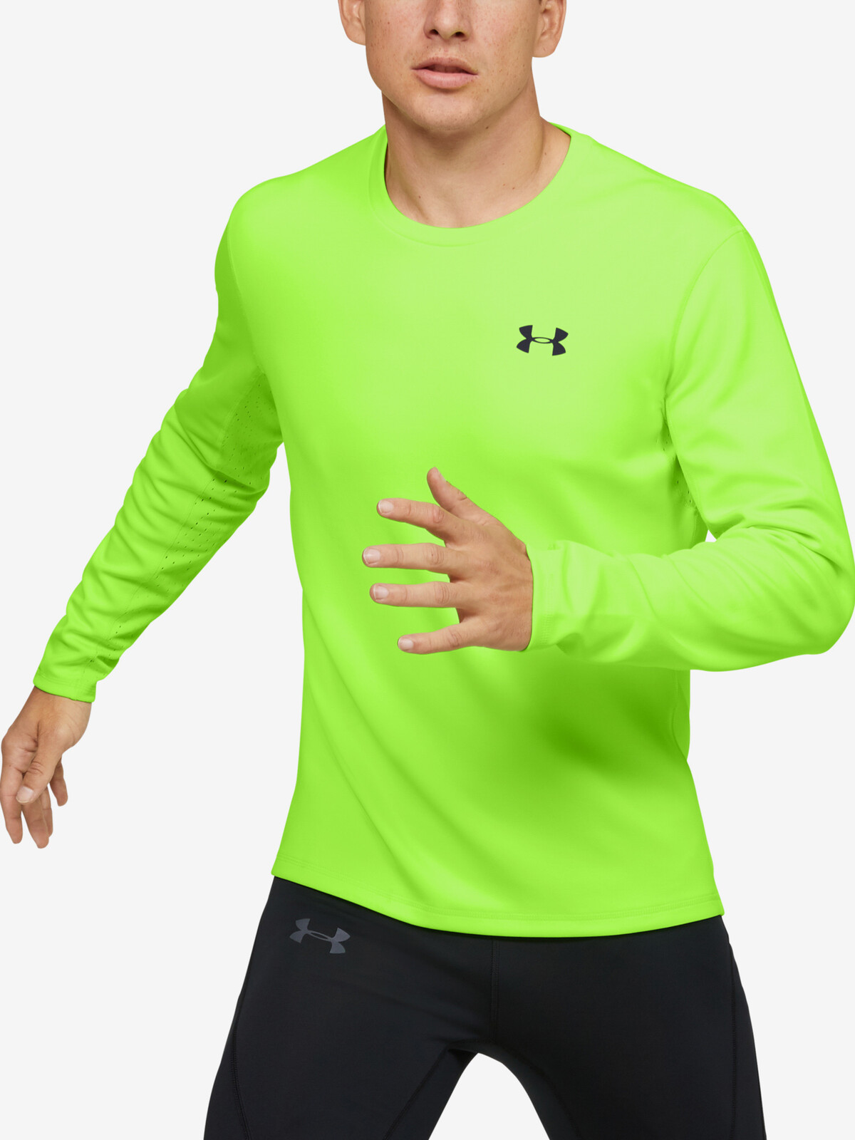 Under Armour T-Shirt Qualifier Coldgear Longsleeve-Grn - Mens