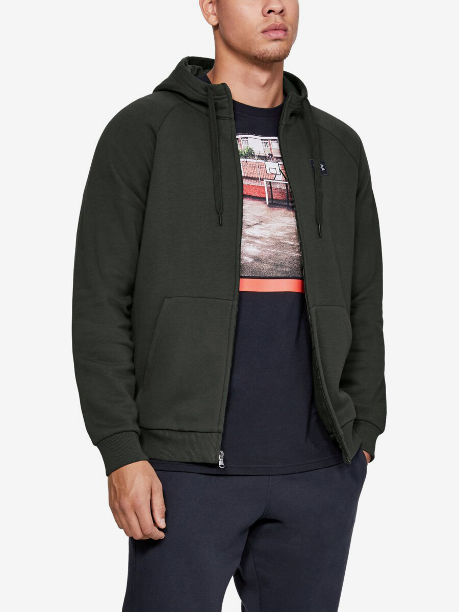 Under Armour Rival Fleece Fz Hoodie-Grn - Mens