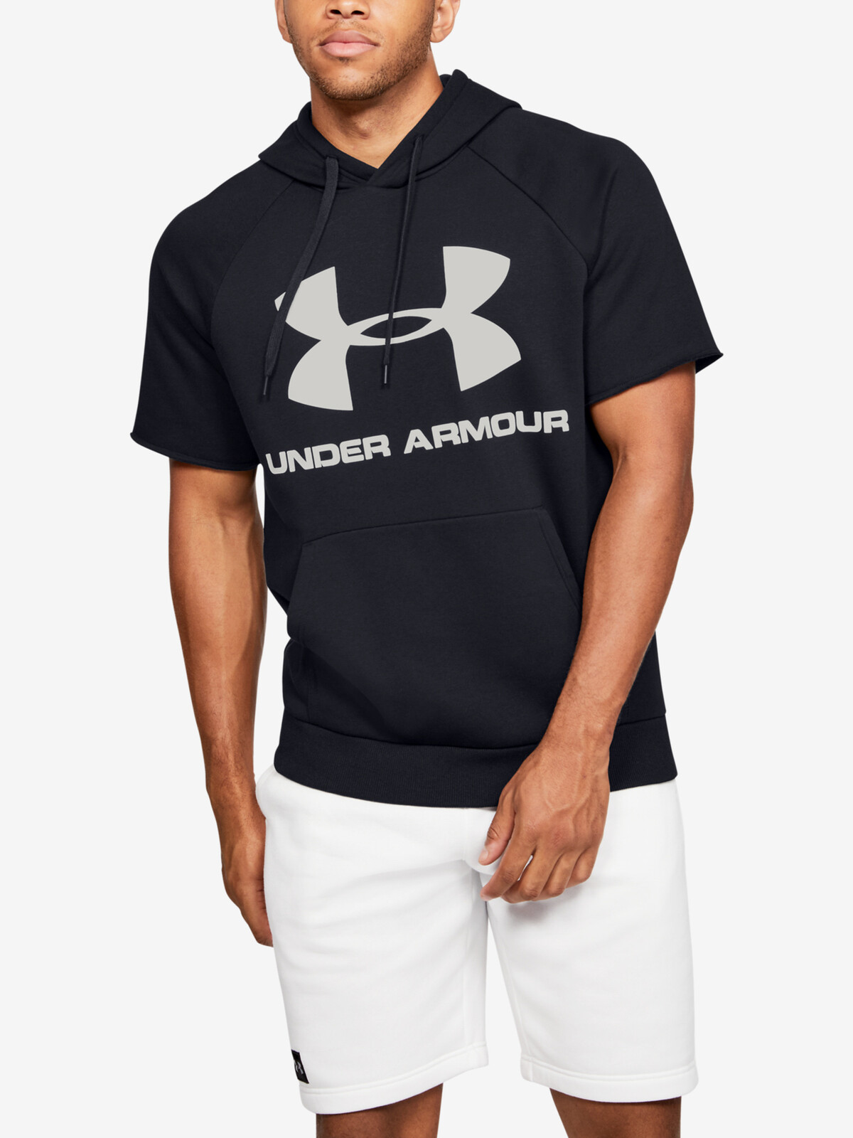 Under Armour Sweatshirt RIVAL FLEECE LOGO SS HOODIE-BLK - Mens