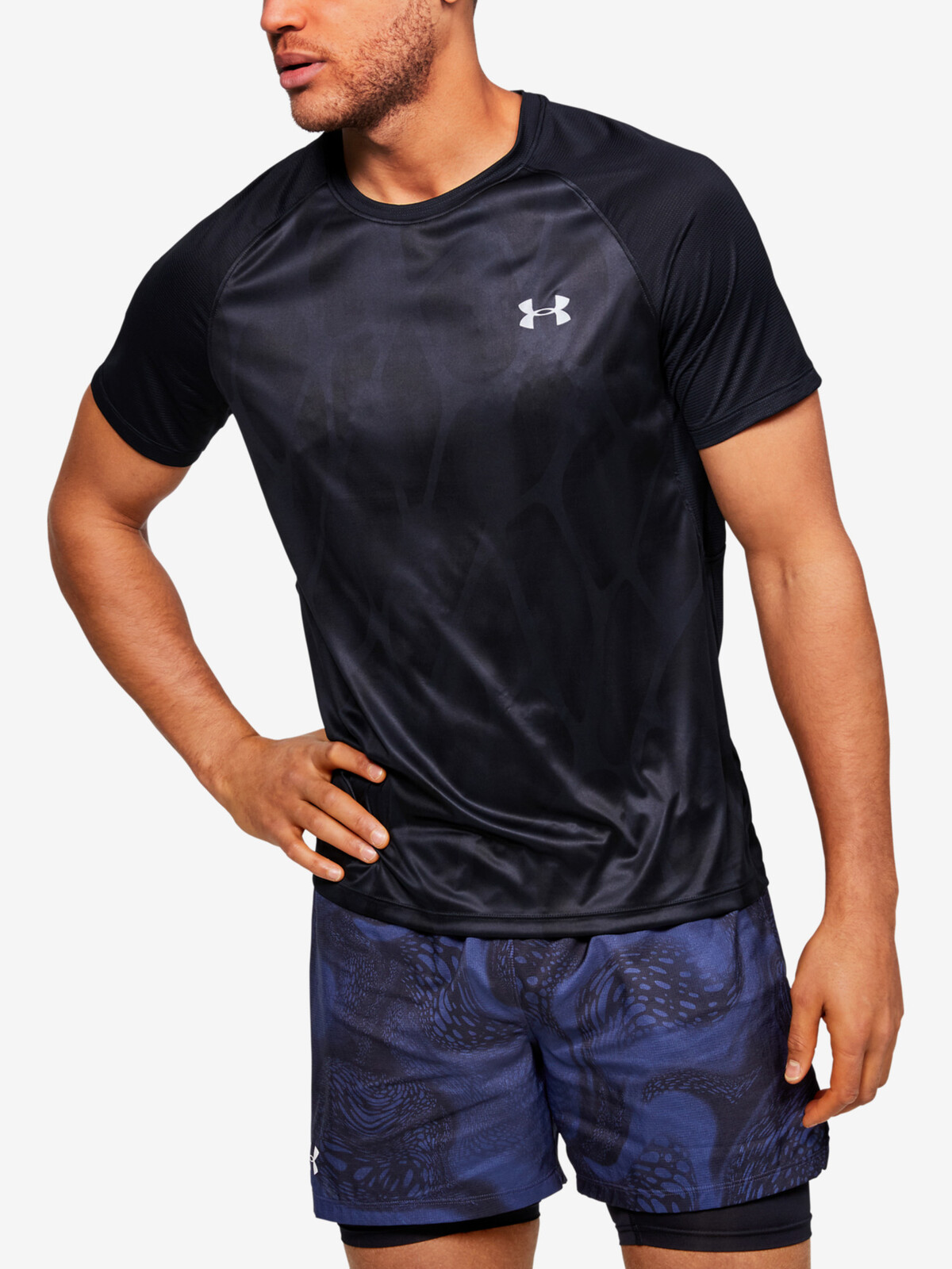 Under Armour T-Shirt M Qlifier Iso-Chill Printed Short S - Men's