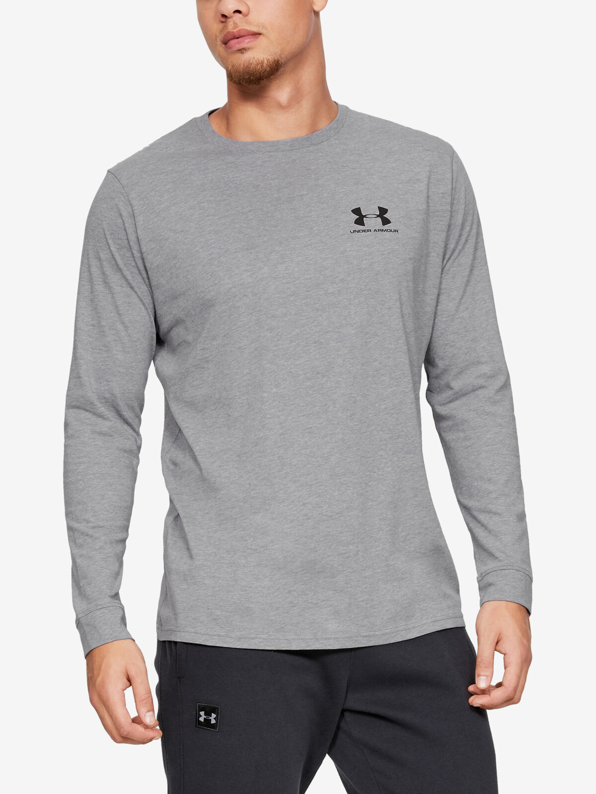 Under Armour T-Shirt SPORTSTYLE LEFT CHEST LS-GRY - Men's