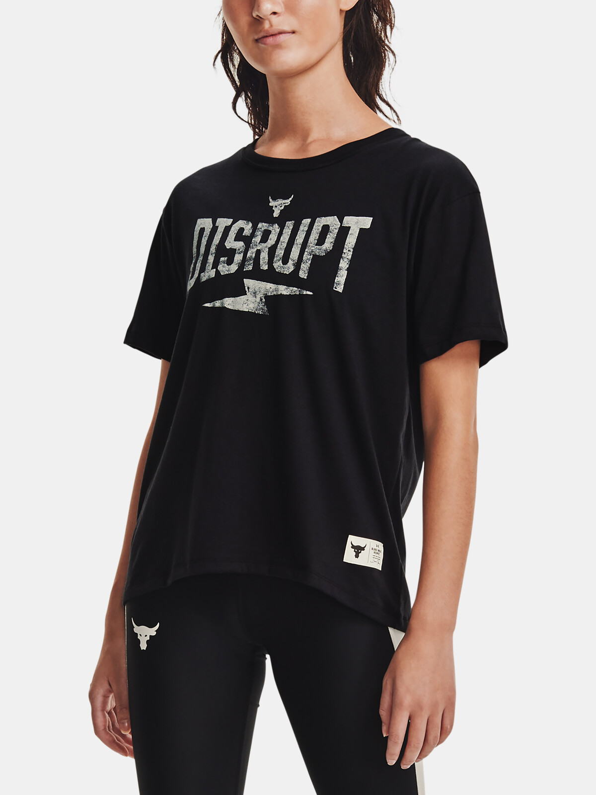 Under Armour Project Rock Disrupt SS-BLK T-Shirt - Ladies