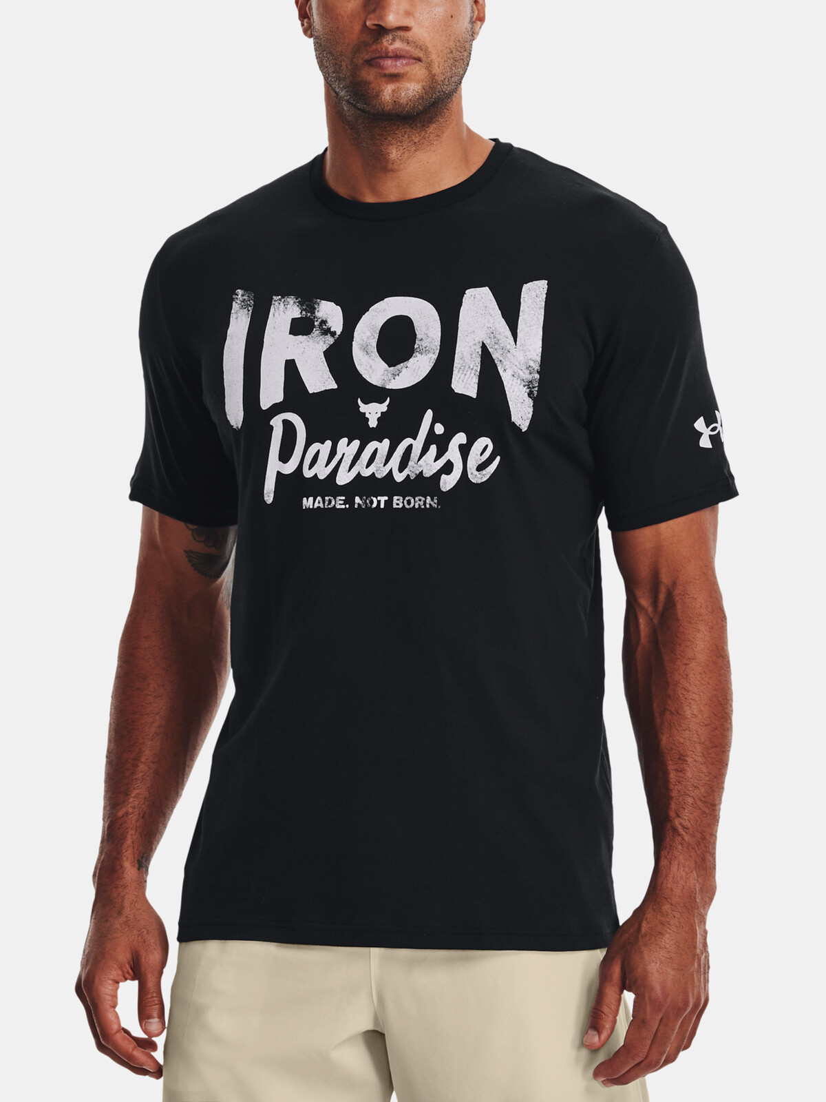 Under Armour T-Shirt UA Pjt Rock Iron Paradise SS-BLK - Mens