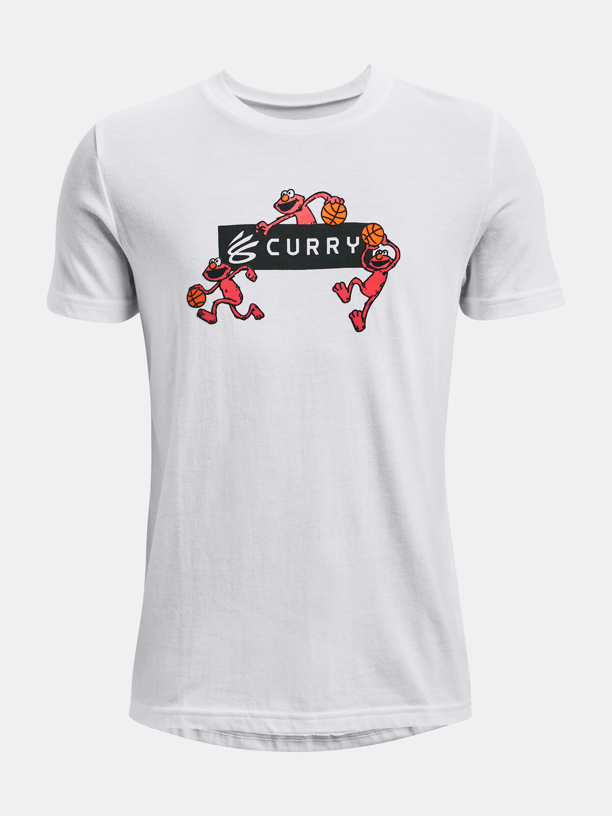 Under Armour Curry T-Shirt ELMO DRIBBLE SS Tee-WHT - Boys