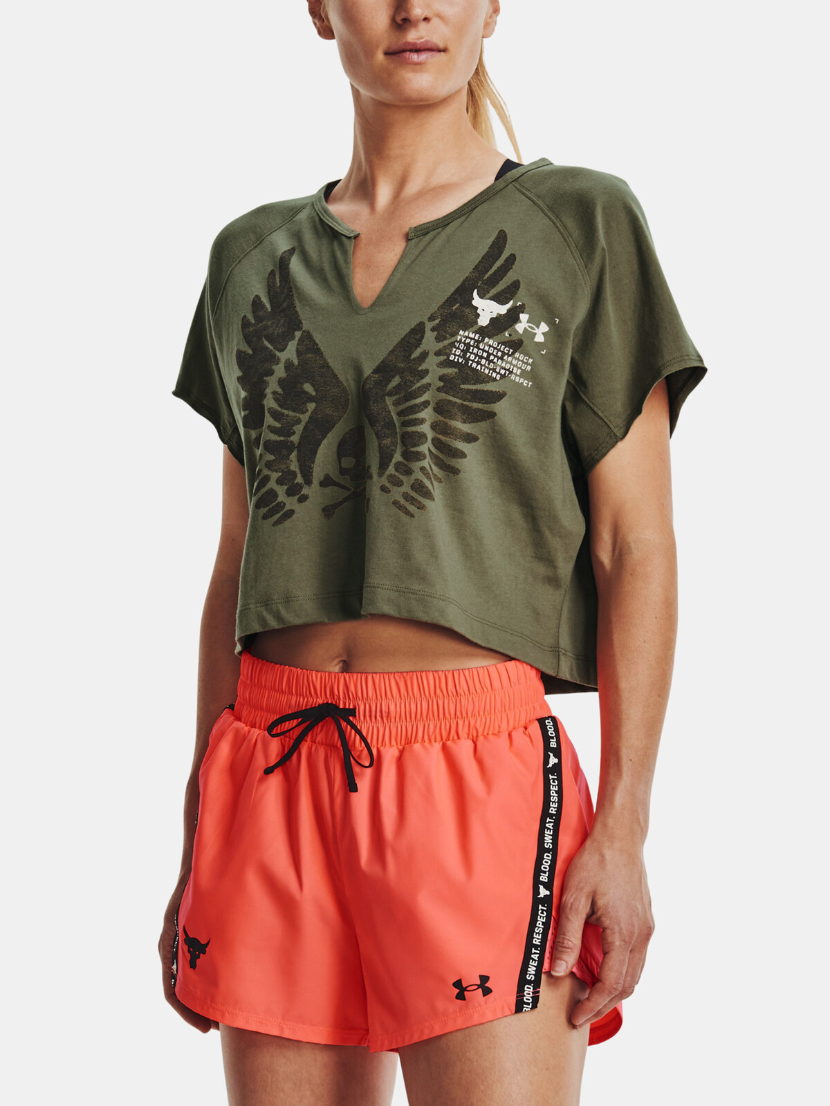 Under Armour UA Projct Rock Wings SSV-GRN T-Shirt - Ladies