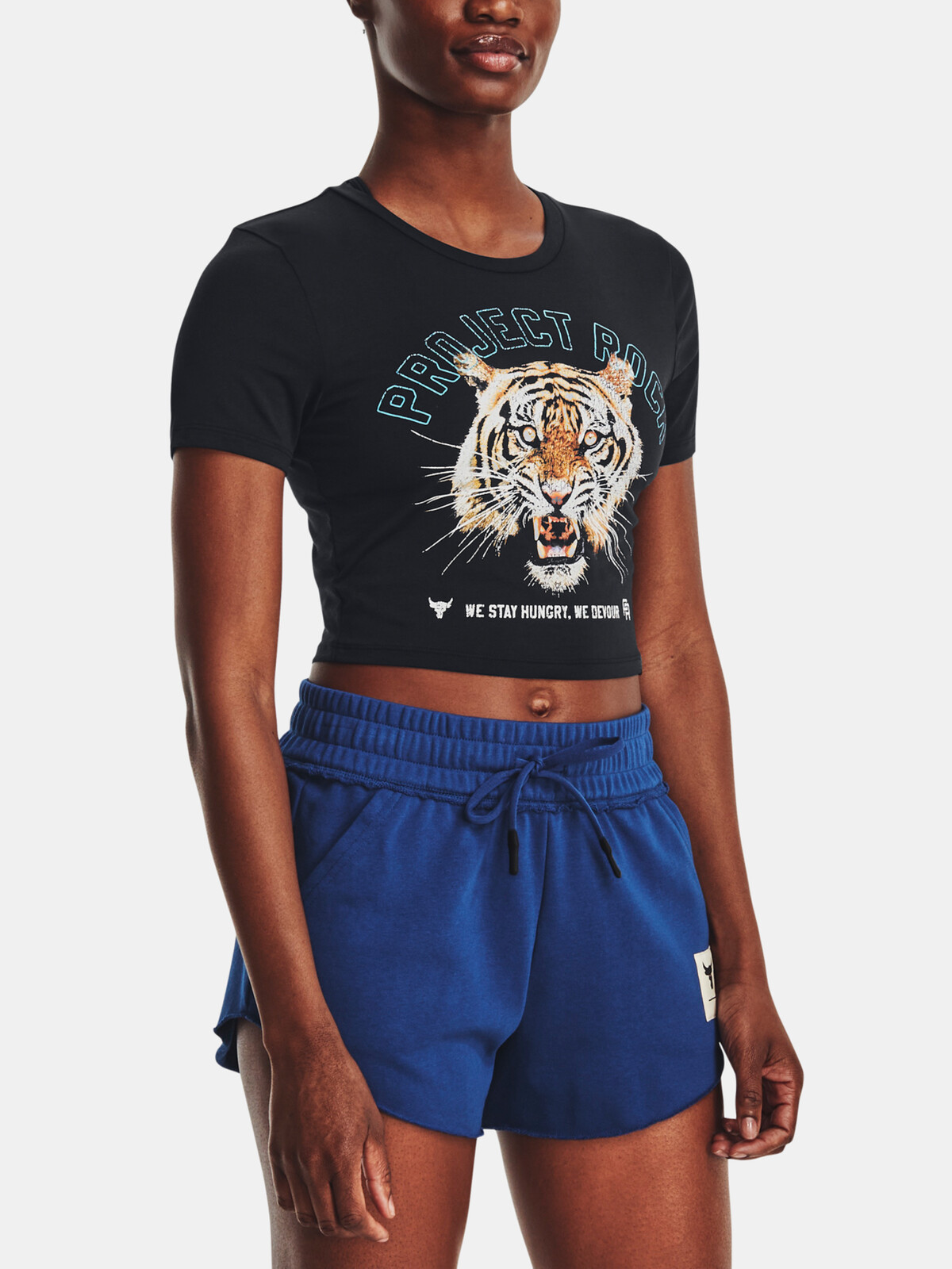 Under Armour T-Shirt Pjt Rck Stay Hungry Crop SS-BLK - Ladies