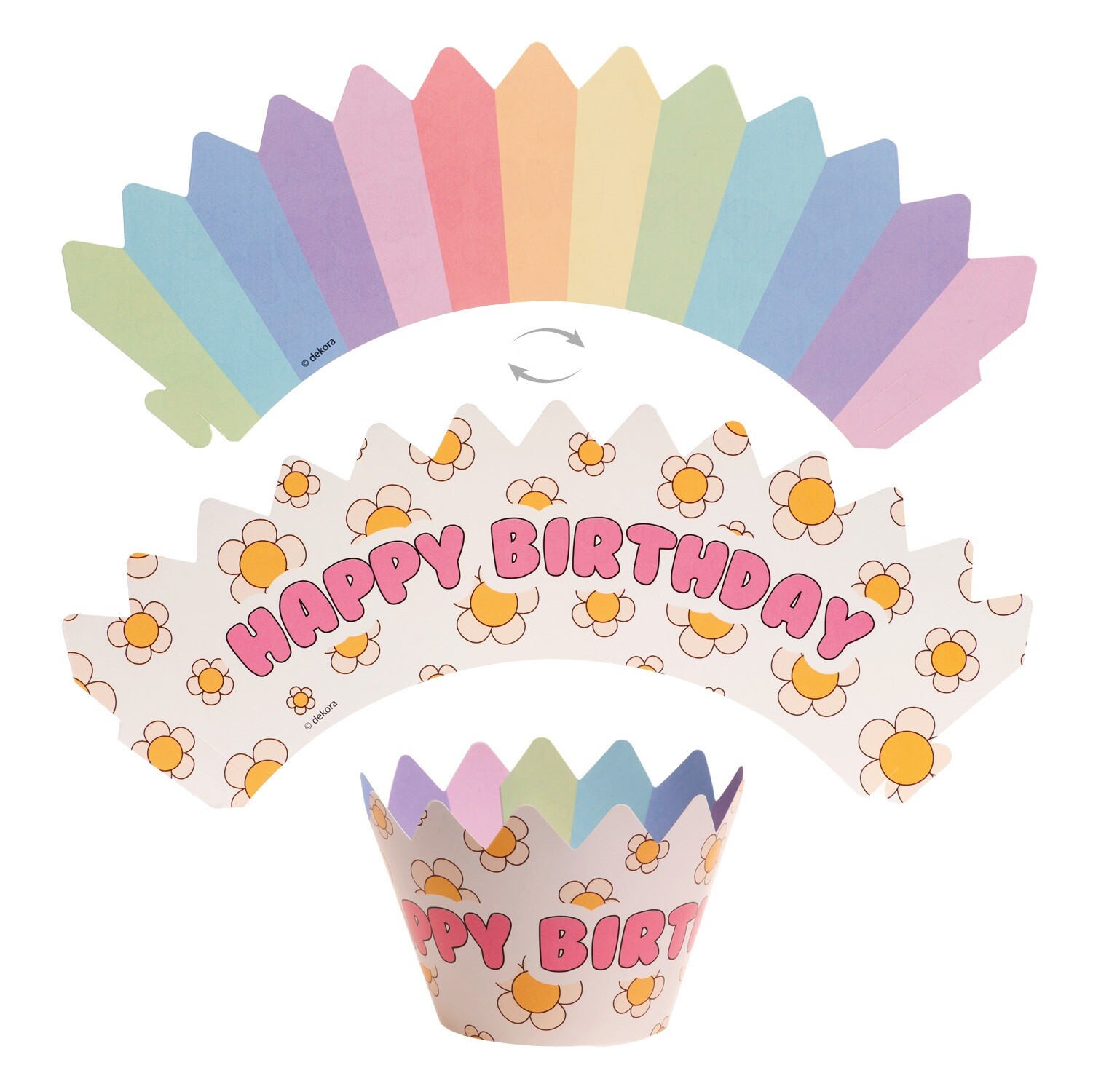Dekora Košíčky na muffiny so zápichom - Happy Birthday 6 ks