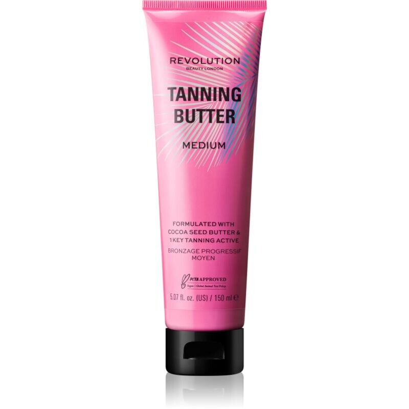 Revolution Beauty Tanning Butter vyživujúce telové maslo so samoopaľovacím účinkom odtieň Light/Medium 150 ml