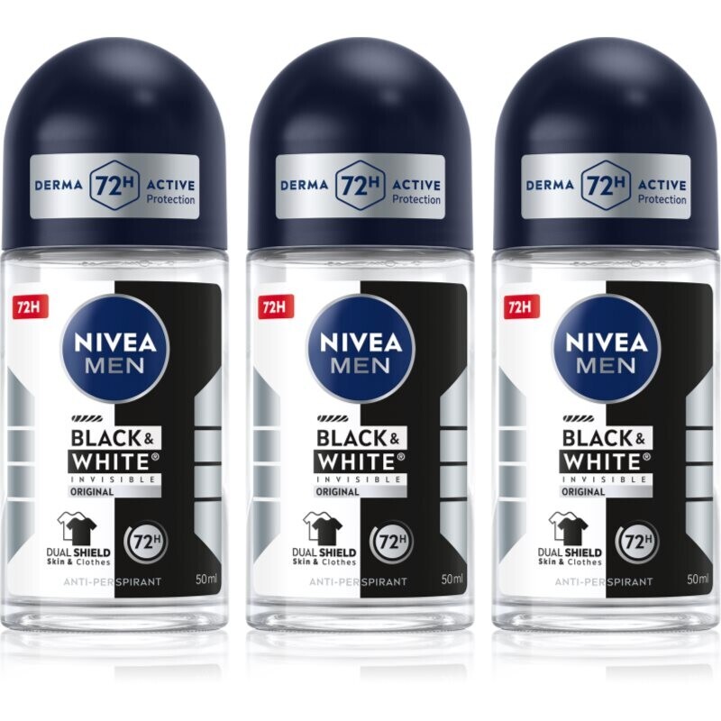 NIVEA MEN Black & White Invisible Original guličkový antiperspirant výhodné balenie