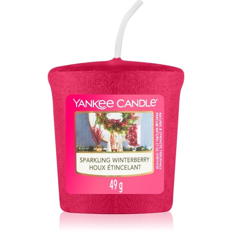 Yankee Candle Sparkling Winterberry votívna sviečka Signature 49 g