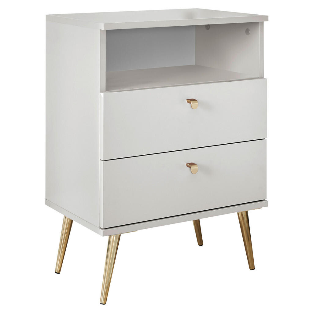 Carryhome NOČNÝ STOLÍK, biela, 50/70/34 cm