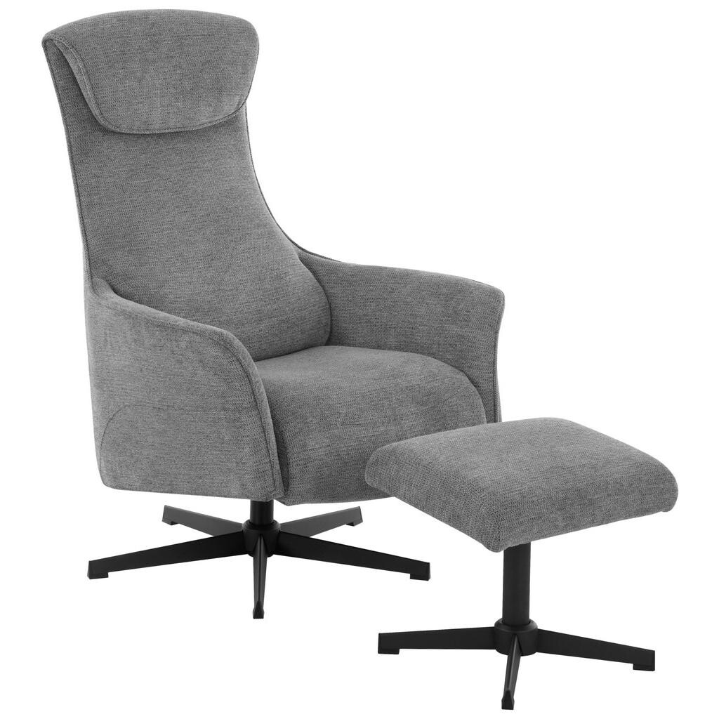 Welnova RELAXAČNÉ KRESLO S PODNOŽKOU, textil, sivá