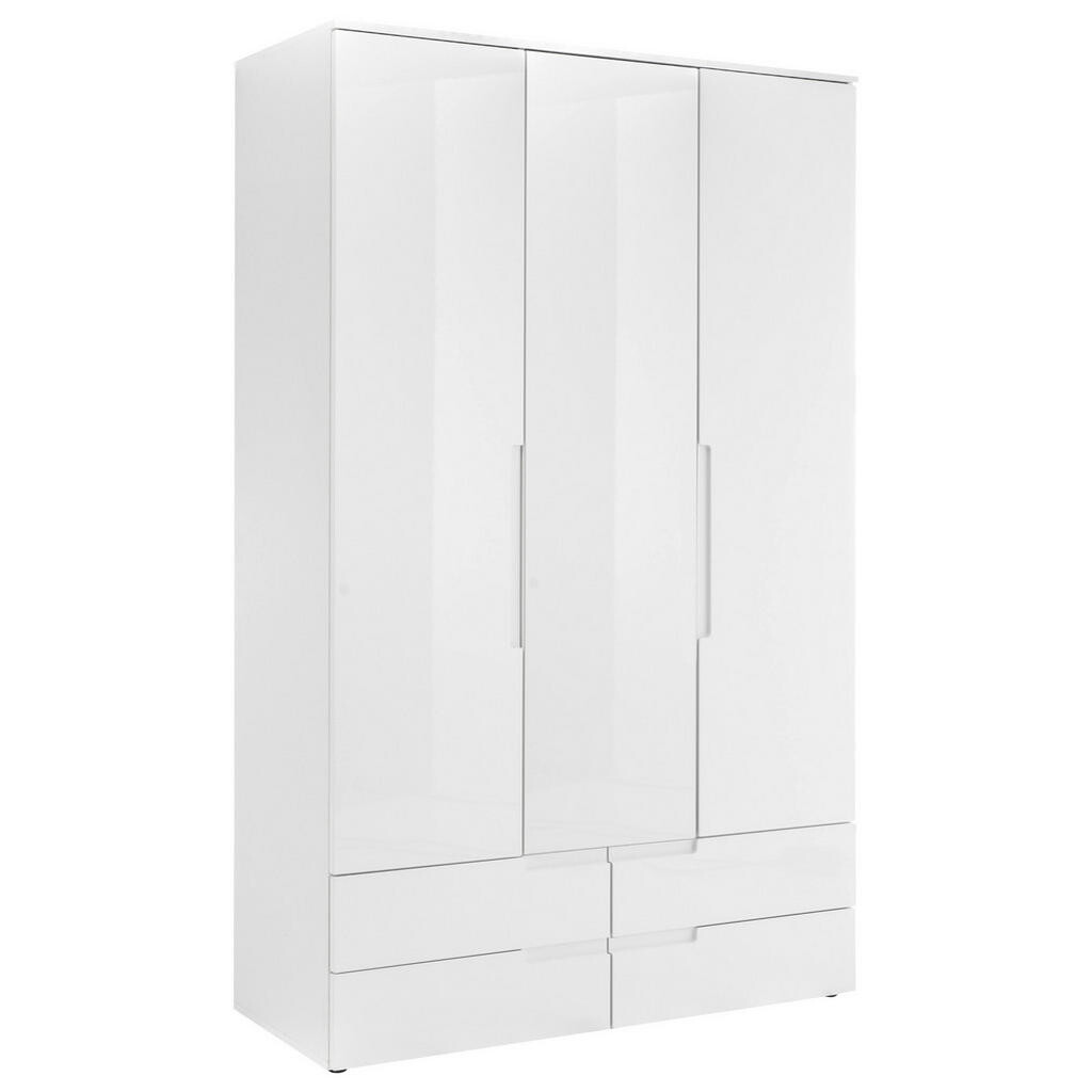 MID.YOU SKRIŇA S OTOČNÝMI DVERAMI, biela s vysokým leskom, 126/208/57 cm