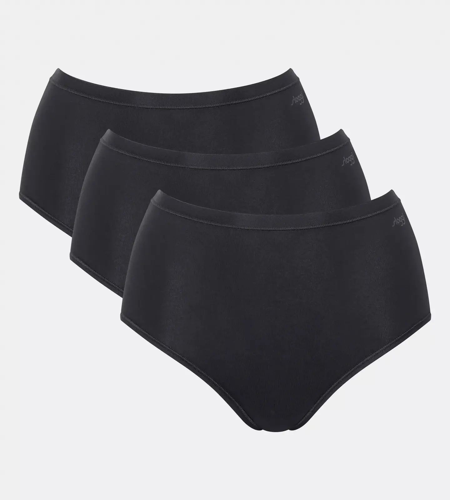 Dámske bavlnené nohavičky s vysokým pásom GO Daily 3P - BLACK - black 0004 - SLOGGI BLACK XL
