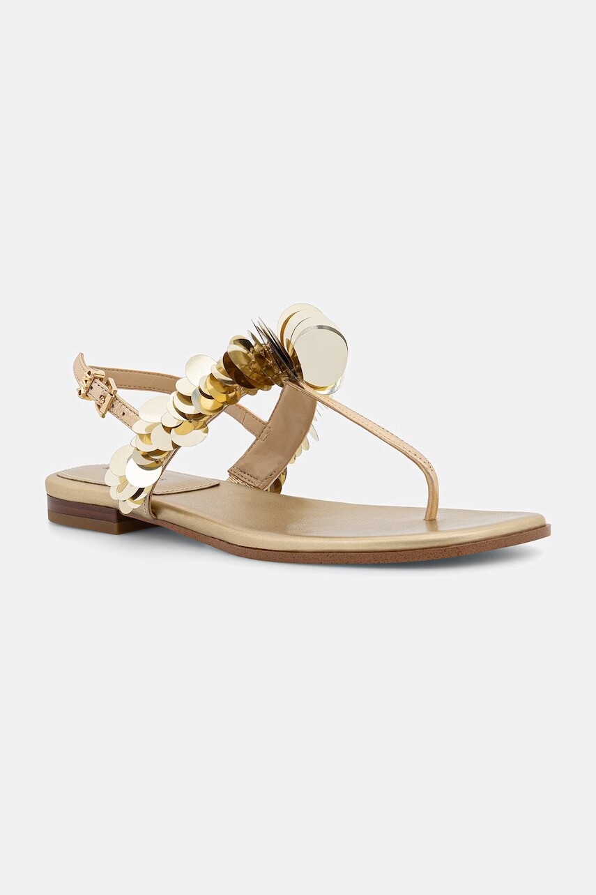 MICHAEL Michael Kors sandále na nízkom podpätku dámske kožené Loretta Thong Sandal
