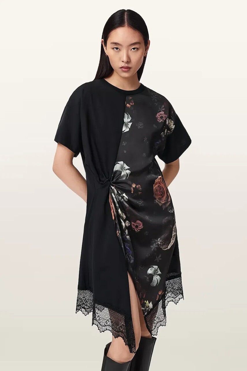 AllSaints asymetrické šaty LANA LACE