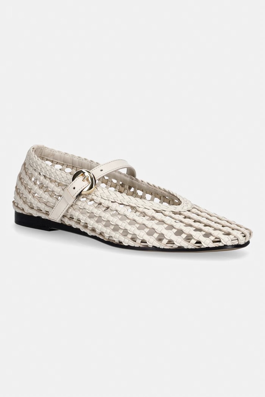 Tommy Hilfiger baleríny WOVEN LEATHER MIX BALLERINA