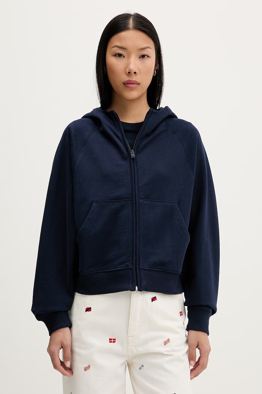 Tommy Jeans mikina na zips dámska bavlnená
