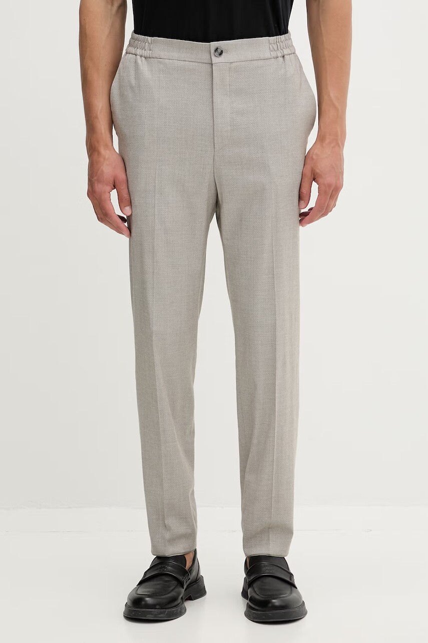 HUGO nohavice slim fit pánske s prímesou vlny Gos233F1X