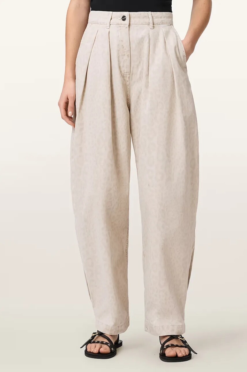 AllSaints nohavice baggy dámske bavlnené BECCA
