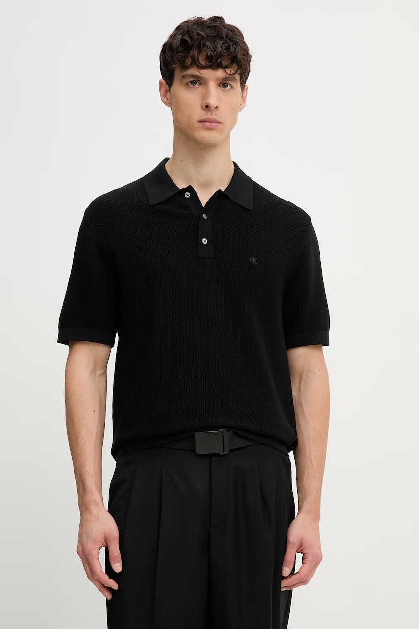 Calvin Klein úpletové polo tričko pánske bavlnené