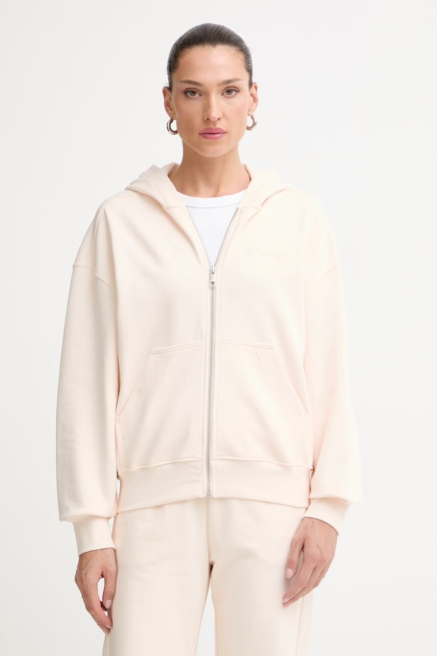 Calvin Klein mikina s kapucňou dámska bavlnená