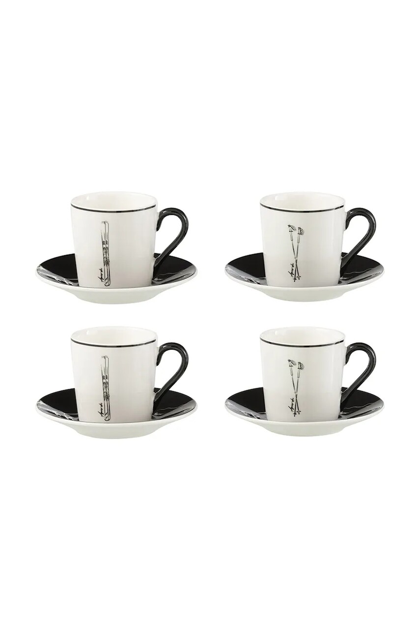 J-Line sada šálok s podstavcom z keramiky 11,2 x 11,2 x 6 cm