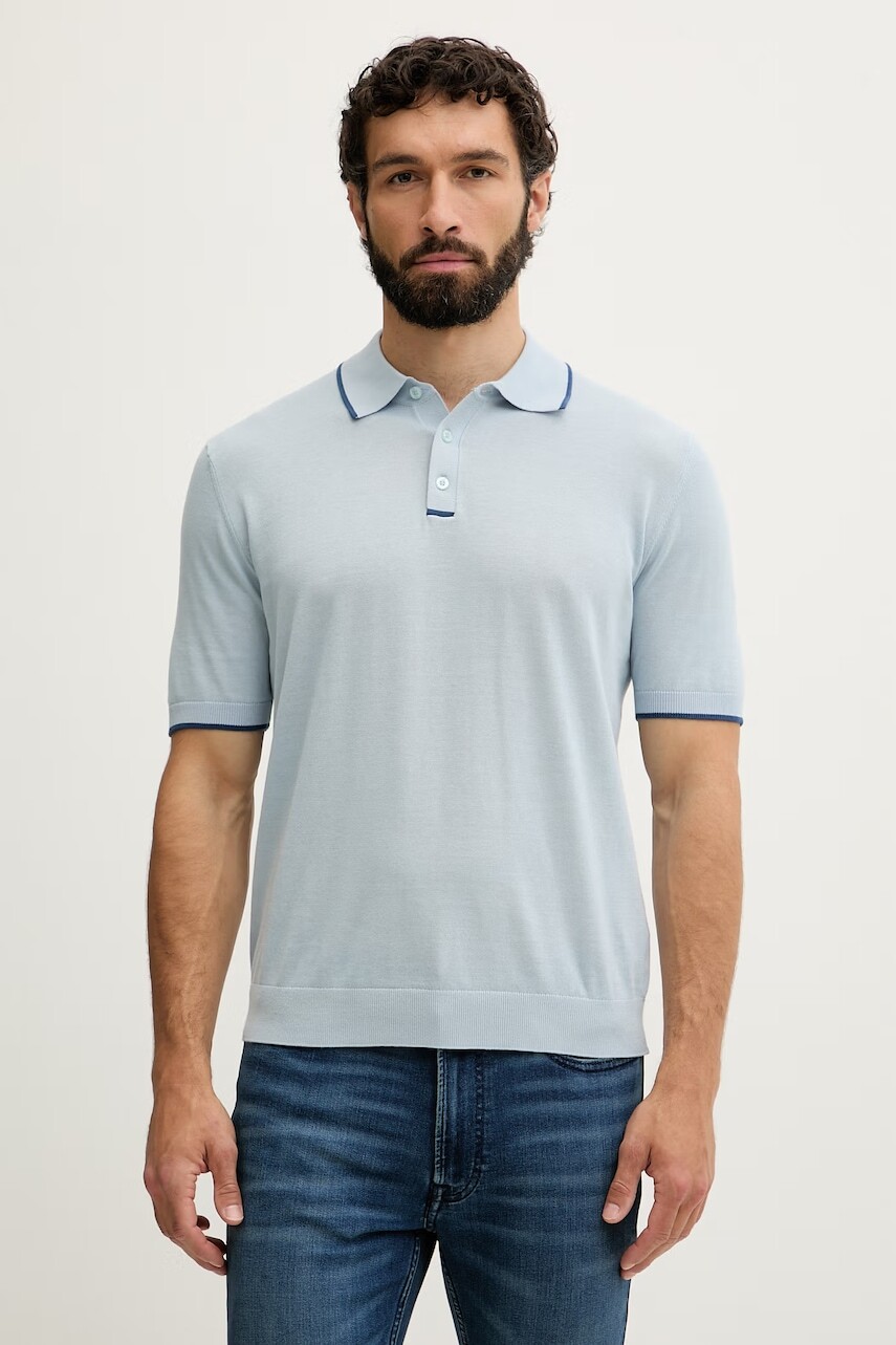 United Colors of Benetton úpletové polo tričko pánske bavlnené