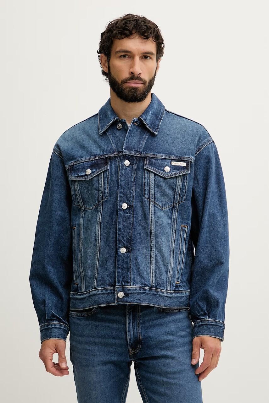 Calvin Klein Jeans džínsová bunda pánska bavlnená