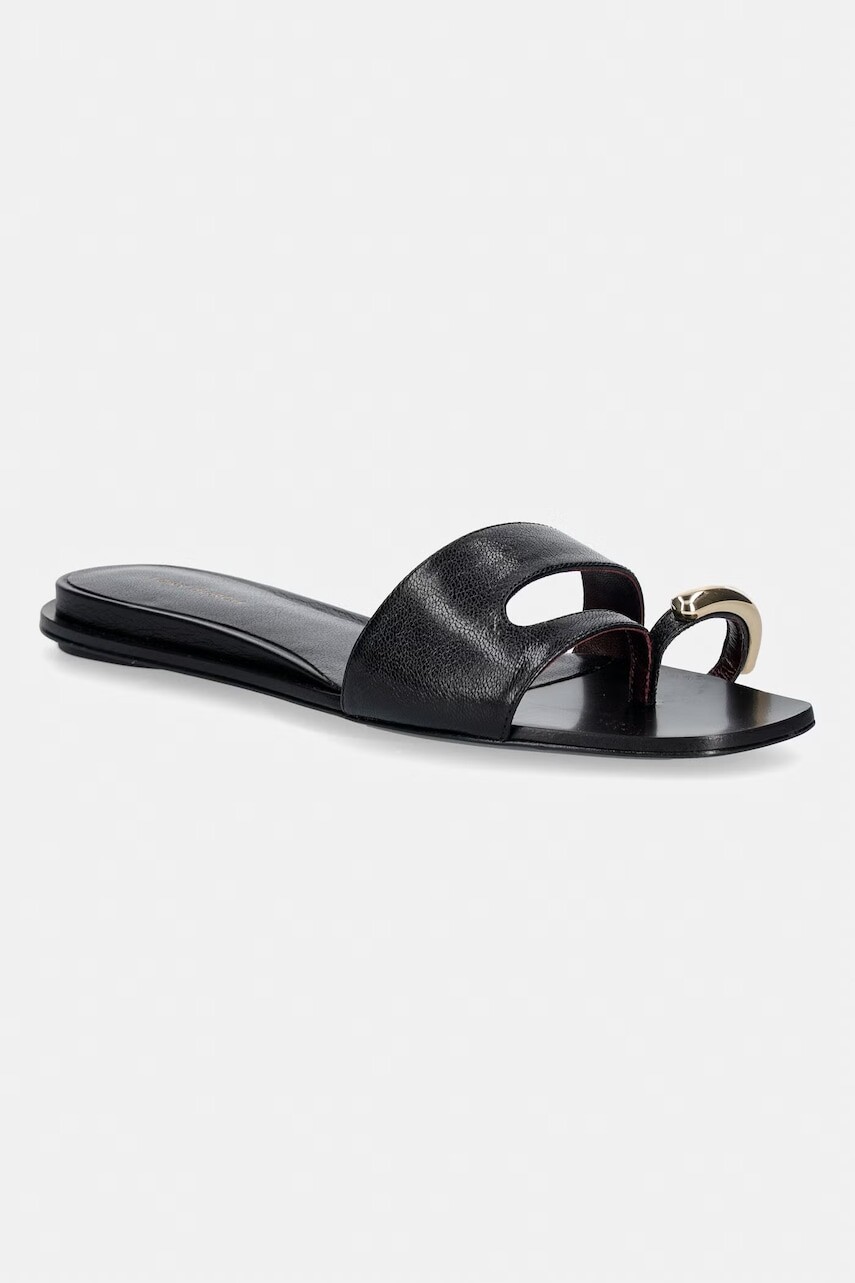 Tory Burch šľapky na plochom podpätku dámske kožené Pierced Slide