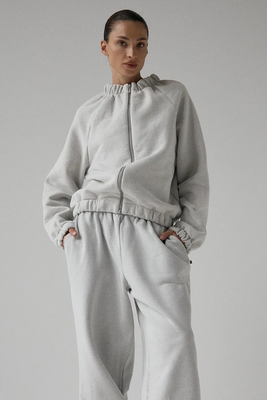 Muuv mikina na zips dámska s bavlnou SMOOTH COTTON