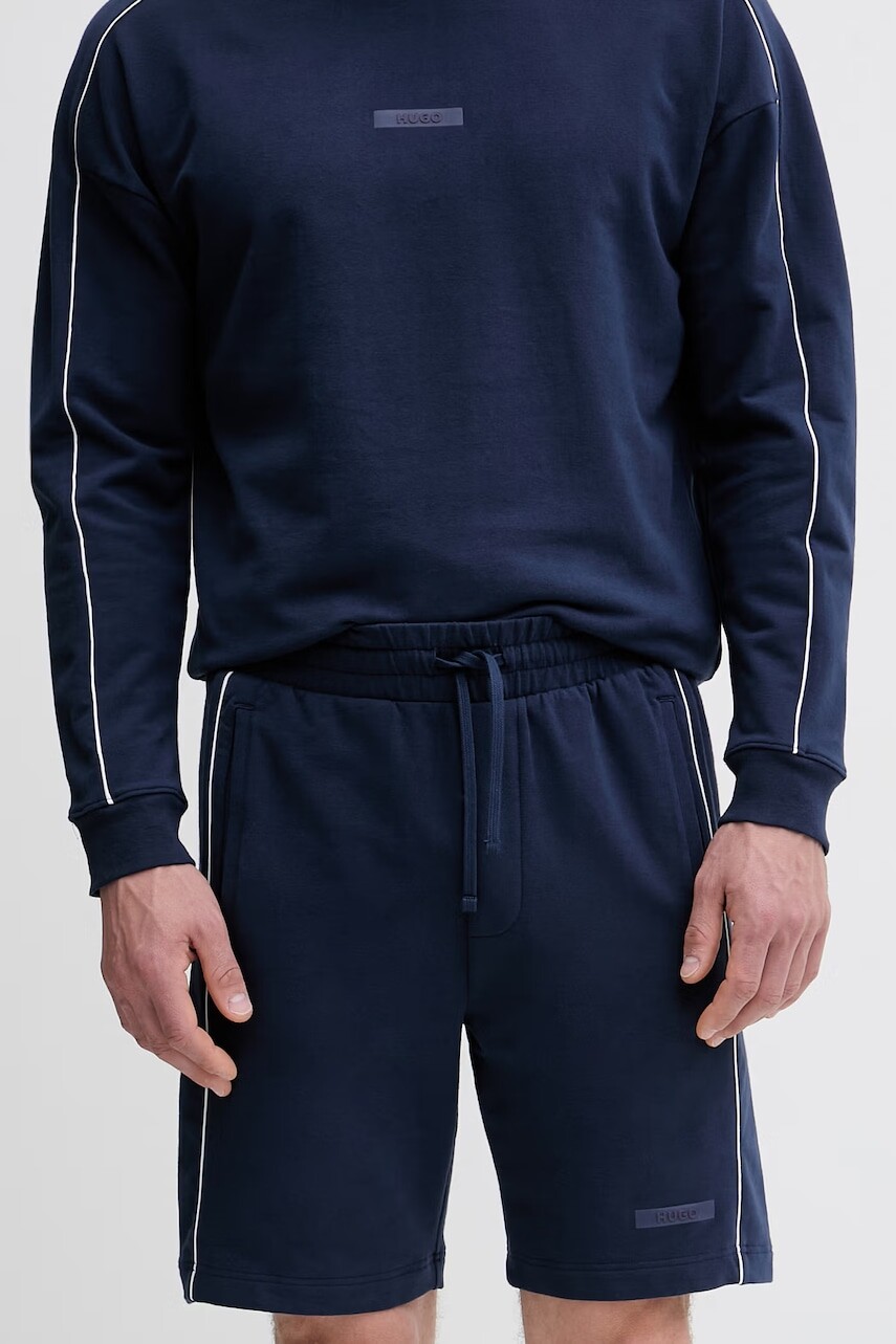 HUGO teplákové šortky pánske bavlnené s elastanom PALO SHORTS