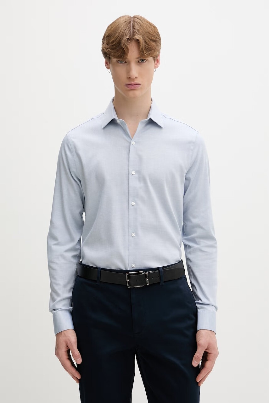 Calvin Klein košeľa non-iron pánska bavlnená s elastanom