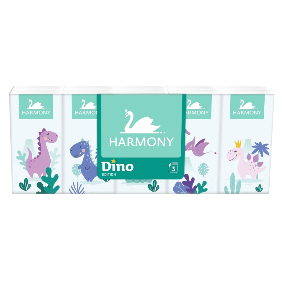 HARMONY Papierové vreckovky Dino 10 x 10 ks