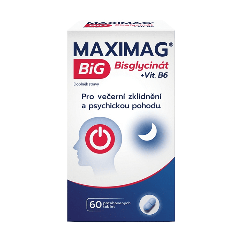 MAXIMAG Big bisglycinát + vitamín b6 60 tabliet